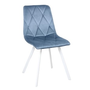 Мягкий стул Рокки WX-221 эмаль белая велюр голубой в Липецке