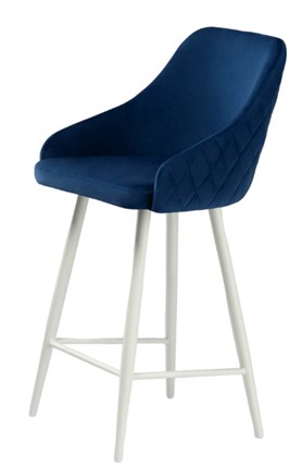 Обеденный стул Сальса Полубарная, Велюр CATALANA 16 (синий) / Белый муар в Липецке - изображение