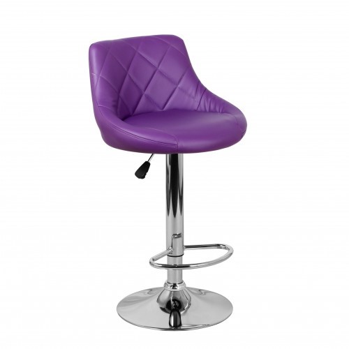 Барный стул Комфорт с мягкой спинкой WX-2396 экокожа фиолетовый в Липецке - изображение 1
