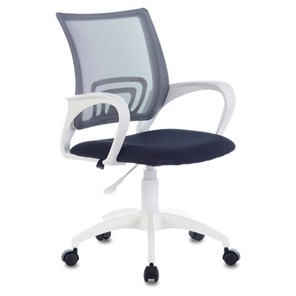 Офисное кресло Brabix Fly MG-396W (с подлокотниками, пластик белый, сетка, темно-серое) 532400 в Липецке