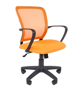 Кресло компьютерное CHAIRMAN 698 black TW, ткань, цвет оранжевый в Липецке
