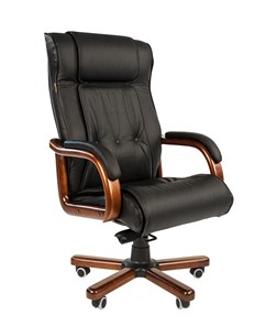 Кресло компьютерное CHAIRMAN 653 кожа черная в Липецке - предосмотр