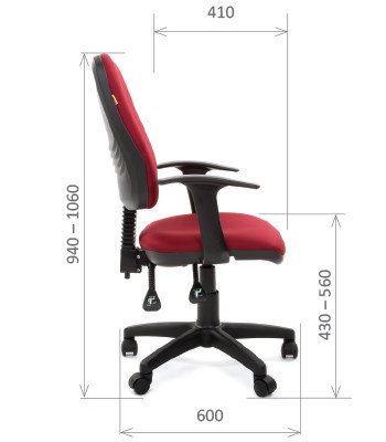 Компьютерное кресло CHAIRMAN 661 Ткань стандарт 15-11 красная в Липецке - изображение 2
