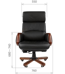 Кресло офисное CHAIRMAN 417 кожа черная в Липецке - предосмотр 1