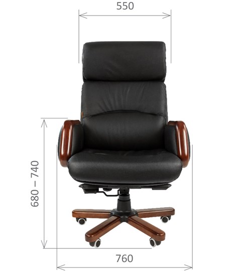 Кресло офисное CHAIRMAN 417 кожа черная в Липецке - изображение 1