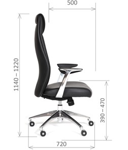 Кресло офисное CHAIRMAN Vista Экокожа премиум черная в Липецке - предосмотр 2