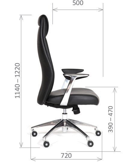 Кресло офисное CHAIRMAN Vista Экокожа премиум черная в Липецке - изображение 2