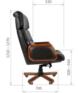 Кресло офисное CHAIRMAN 417 кожа черная в Липецке - предосмотр 2