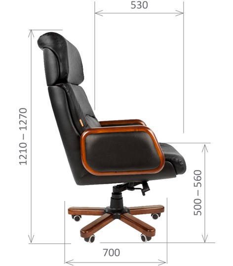 Кресло офисное CHAIRMAN 417 кожа черная в Липецке - изображение 2