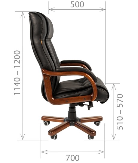 Кресло компьютерное CHAIRMAN 653 кожа черная в Липецке - изображение 2
