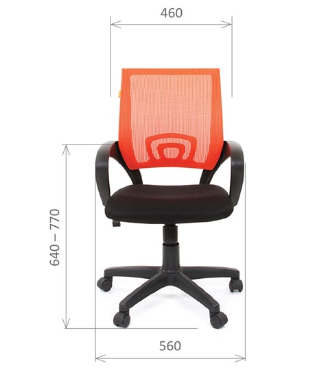 Компьютерное кресло CHAIRMAN 696 black Сетчатый акрил DW66 оранжевый в Липецке - изображение 1