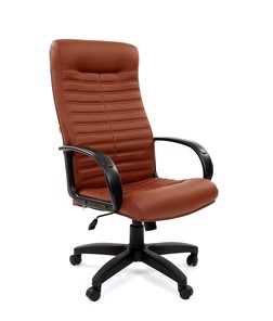 Кресло компьютерное CHAIRMAN 480 LT, экокожа, цвет коричневый в Липецке
