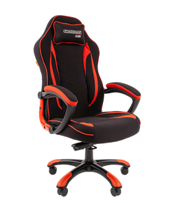 Кресло игровое CHAIRMAN GAME 28 Полиэстер комбинированная ткань красный/черный в Липецке