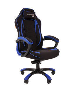 Кресло игровое CHAIRMAN GAME 28 Полиэстер комбинированная ткань синий/черный в Липецке