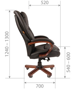 Офисное кресло CHAIRMAN 408 кожа черная в Липецке - предосмотр 2