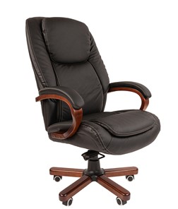 Офисное кресло CHAIRMAN 408 кожа черная в Липецке - предосмотр