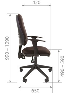 Компьютерное кресло CHAIRMAN 661 Ткань стандарт 15-21 черная в Липецке - предосмотр 4
