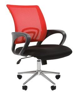 Кресло офисное CHAIRMAN 696 CHROME Сетка TW-69 (красный) в Липецке