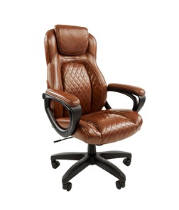 Офисное кресло CHAIRMAN 432, экокожа, цвет коричневый в Липецке