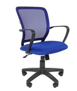 Кресло CHAIRMAN 698 black TW-05, ткань, цвет синий в Липецке