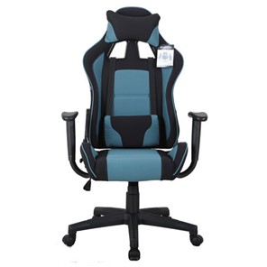 Офисное кресло Brabix GT Racer GM-100 (две подушки, ткань, черное/голубое) 531818 в Липецке