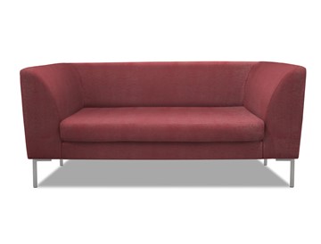 Офисный диван мягкий Сиеста 2-местный, ткань Сахара / красная С30 в Липецке