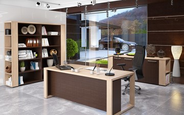 Кабинет руководителя ALTO с высоким шкафом для одежды, низким для документов и журнальным столиком в Липецке - предосмотр 3