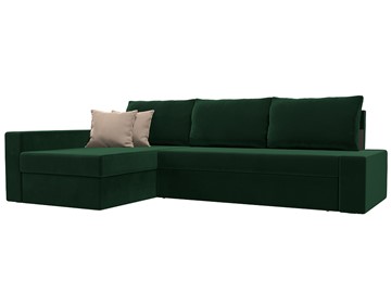 Угловой диван Версаль, Зеленый/Бежевый (велюр) в Липецке