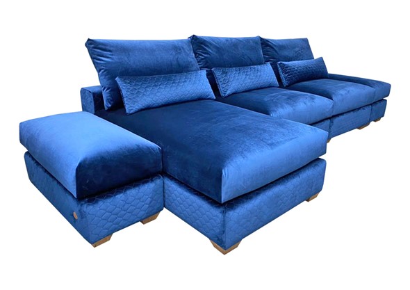 Угловой диван V-10-M ДУ (ПУФ2+Д4+ПС+ПС+ПУФ2), Memory foam в Липецке - изображение