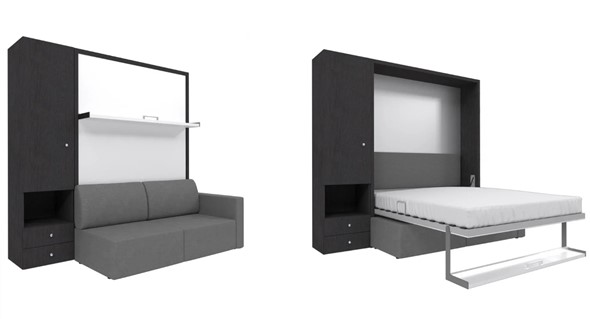 Диван Кровать-трансформер Smart (ШЛ+КД 1400), шкаф левый, правый подлокотник в Липецке - изображение