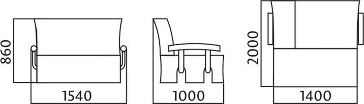 Диван прямой Аккордеон с боковинами, спальное место 1400 в Липецке - изображение 4