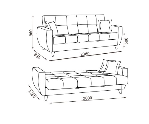 Прямой диван Бетти  2 БД в Липецке - изображение 22