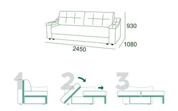 Прямой диван Мальта 3 Тик-так БД в Липецке - предосмотр 6