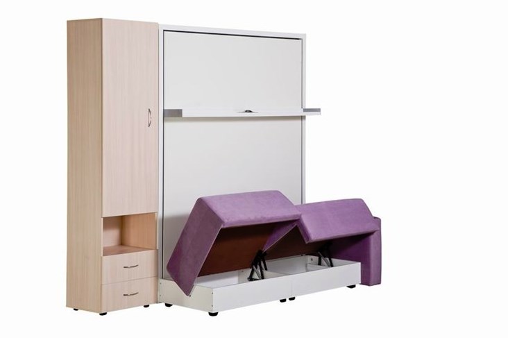 Диван Кровать-трансформер Smart (ШЛ+КД 1400+ШП), 2 шкафа, без подлокотников в Липецке - изображение 4