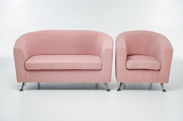 Комплект мебели Брамс  цвет розовый диван 2Д + кресло в Липецке
