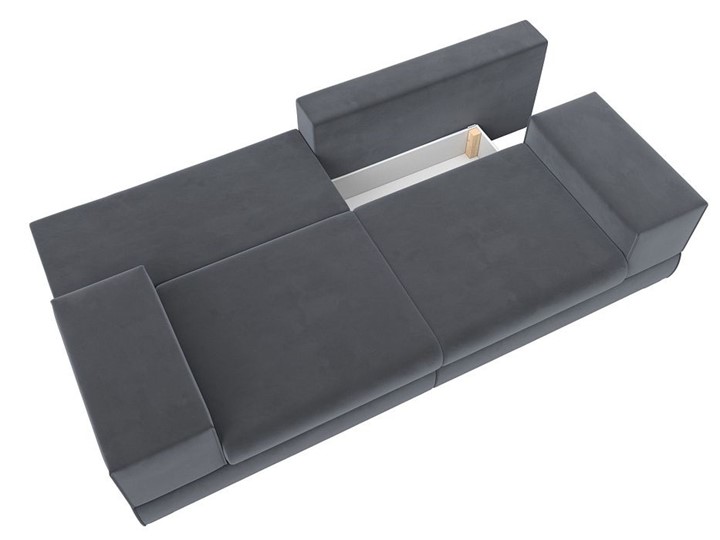 Прямой диван Лига-037, Серый (велюр) в Липецке - изображение 2