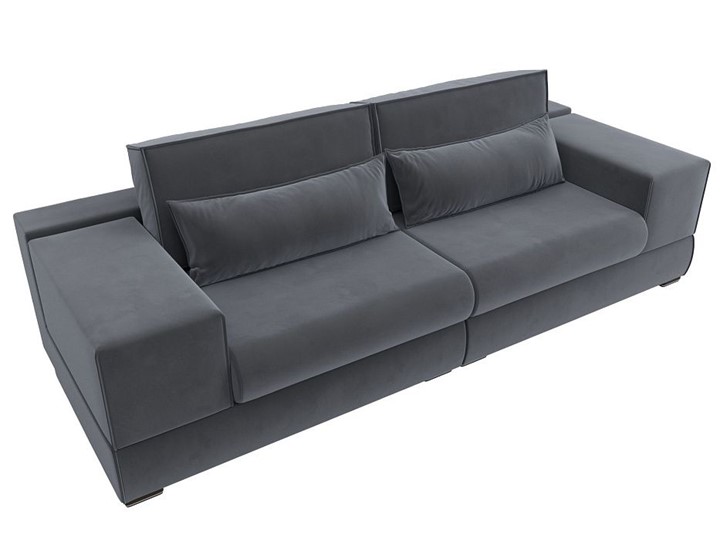 Прямой диван Лига-037, Серый (велюр) в Липецке - изображение 5
