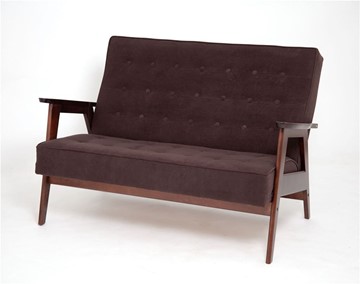 Прямой диван Ретро, двухместный (темный тон / RS32 - коричневый) в Липецке