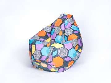 Кресло-мешок Груша среднее, велюр принт, геометрия в Липецке