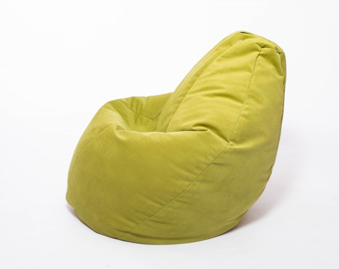 Кресло-мешок Груша малое, велюр однотон, травянное в Липецке - изображение 2