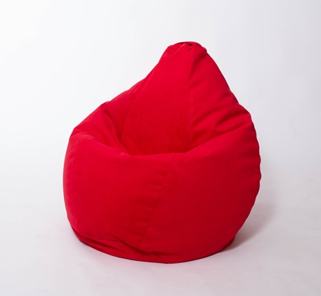 Кресло-мешок Груша большое, велюр однотон, красное в Липецке - изображение