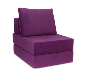 Кресло бескаркасное Окта, велюр фиолетовый в Липецке