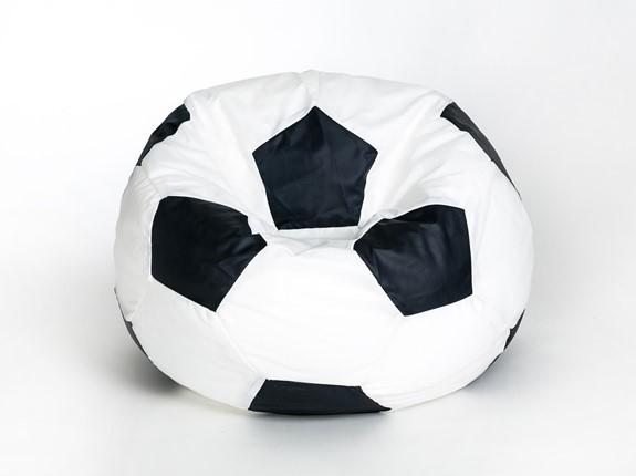 Кресло-мешок Мяч малый, бело-черный в Липецке - изображение