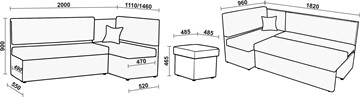 Угловой кухонный диван Нео КМ 3 с механизмом 2000*1110 в Липецке - предосмотр 20