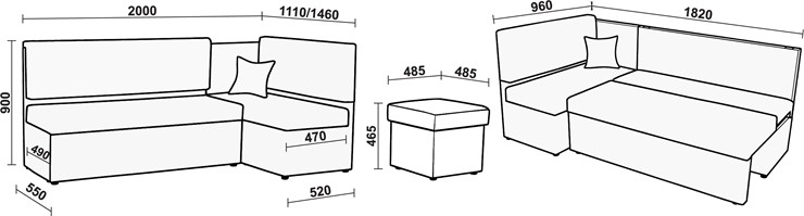 Угловой кухонный диван Нео КМ 3 с механизмом 2000*1110 в Липецке - изображение 20