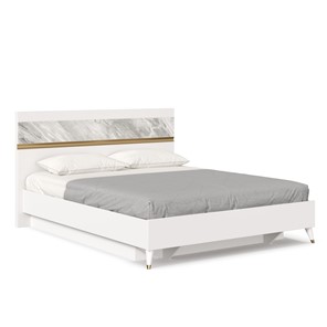 Двуспальная кровать 1600 Айла ЛД 688.110.000 с подъемным механизмом, Белый/Статуарио, исполнение 1 в Липецке