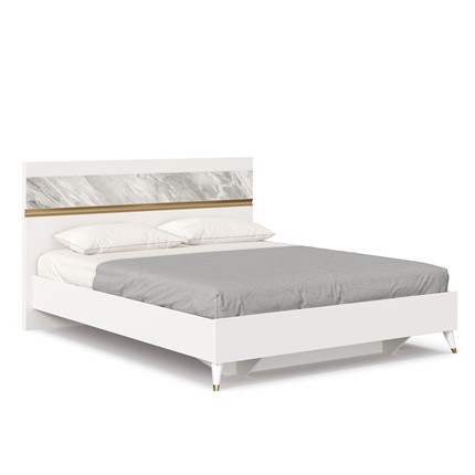 Кровать в спальню 1600 Айла ЛД 688.120.000 с основанием, Белый/Статуарио, исполнение 1 в Липецке - изображение
