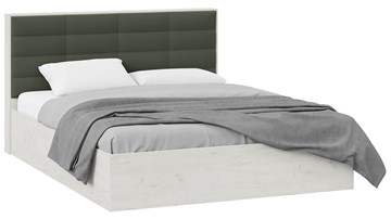 Двуспальная кровать Агата тип 1 (Дуб крафт белый, Велюр Серый) в Липецке