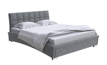 Спальная кровать Corso-1L 200x200, Велюр (Gratta 4 Серый космос) в Липецке