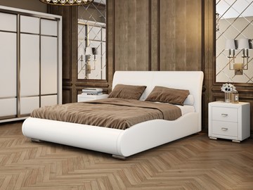 Кровать спальная Corso-8 Lite 160х200, Экокожа (Белый) в Липецке